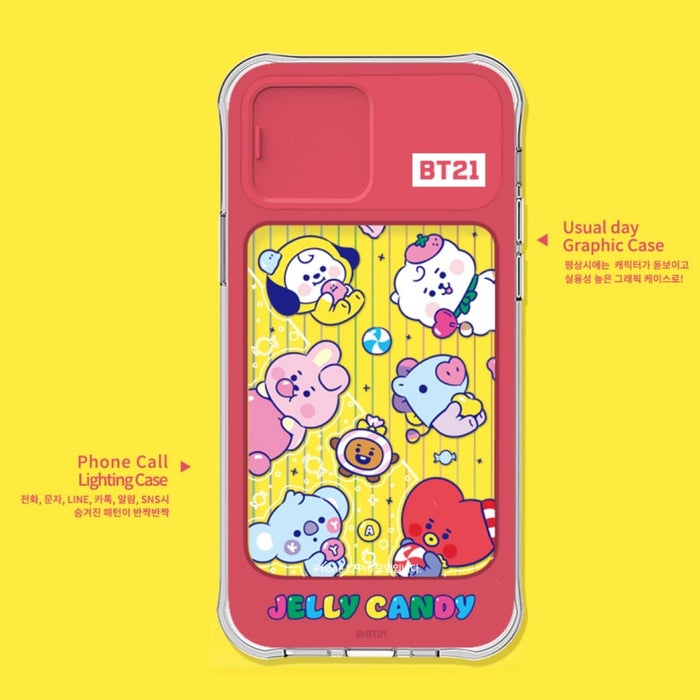 BT21 Official JELLY CANDY Lighting Up Case for iPhone and Galaxy