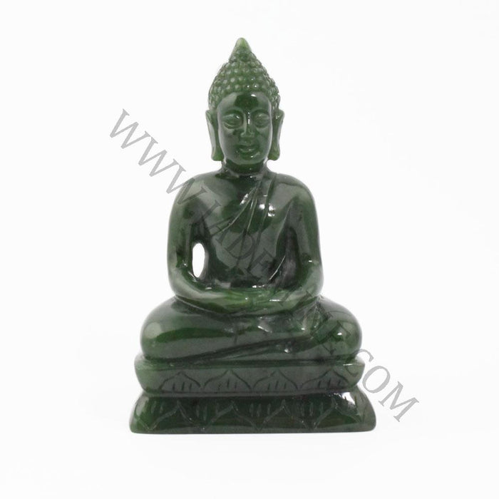 Green Jade Thai Buddha on a white background