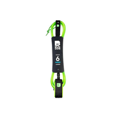 Bulldog 6ft Session Leash, neon green surfboard leash for watersports