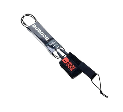 Bulldog Double Swivel Surf Leash, Black with Red Logo