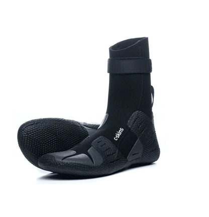 C-Skins 5mm Session round toe winter wetsuit boots, black neoprene, side view