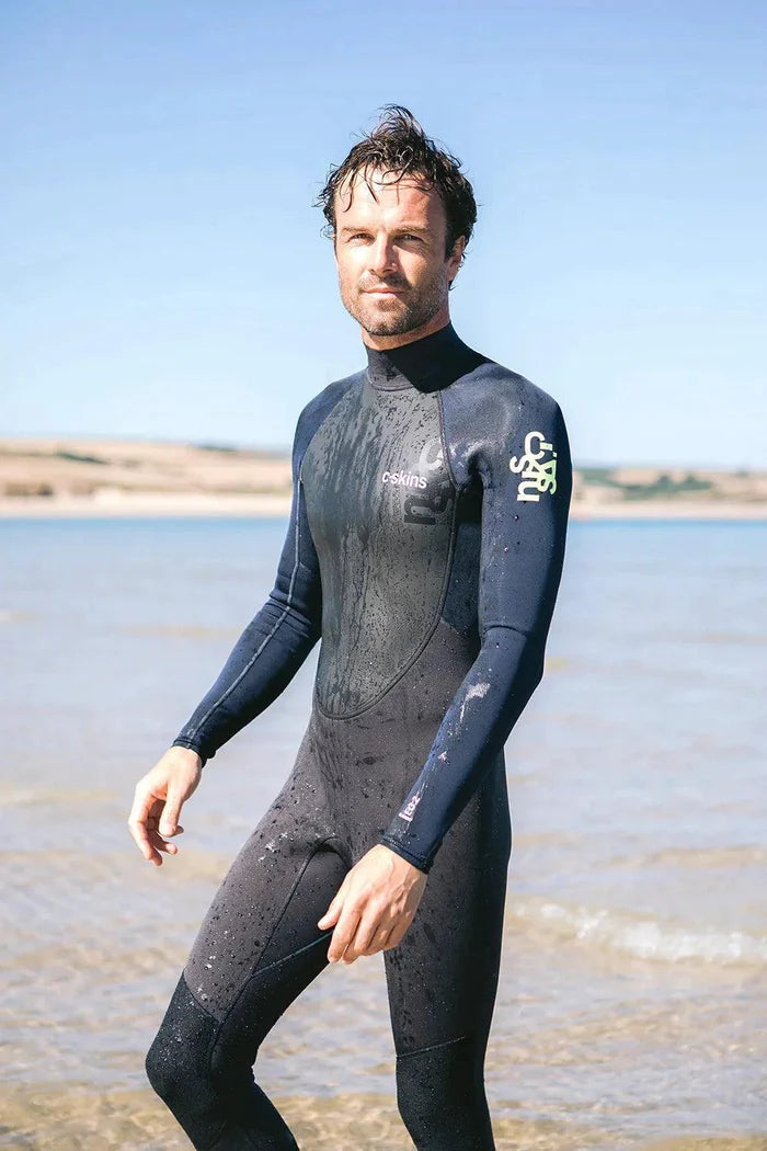 C-Skins Element 3/2mm Back Zip Summer Wetsuit Slate Lime - Boardworx