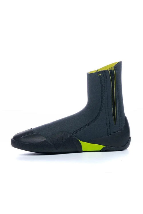 C-Skins Junior Zipped Boot Graphite/Flash Green Black wetsuit boot with side zip, neoprene material
