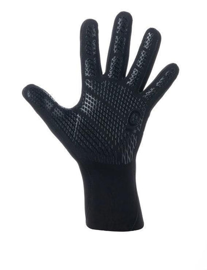 Black wetsuit glove with textured grip for watersports
