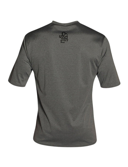 C-Skins UV Surf Tee Deep Grey Heather UPF 50, back view, short sleeve rash guard