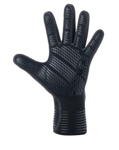 Black wetsuit glove with textured grip for watersports