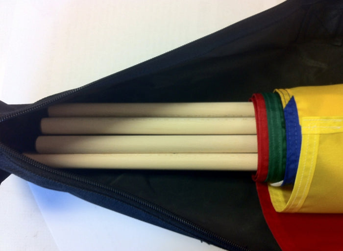Racing flag storage bag made from heavy-duty canvas