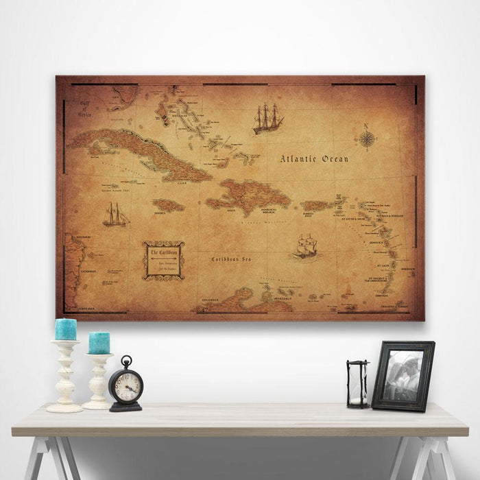 Caribbean Poster Map - Golden Aged CM Poster