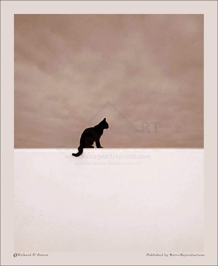 Cat on Wall - VINTAGEARTREPRINTS.COM