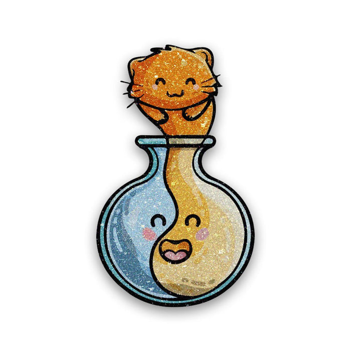 Cat Potion Glitter Sticker - Glitter Stickers | STICK IT UP