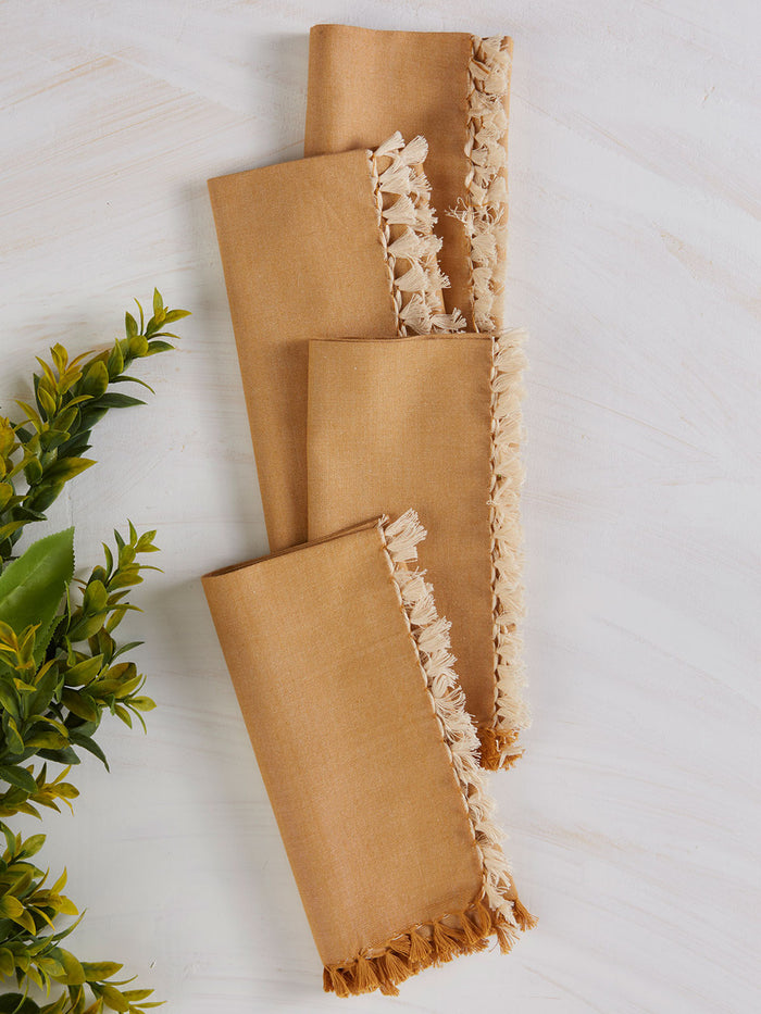Chambray Napkin-Gold/Ecru
