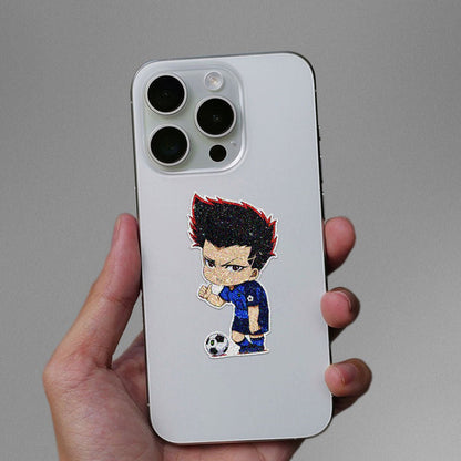Chibi Soccer Boy Glitter Sticker - Glitter Stickers | STICK IT UP
