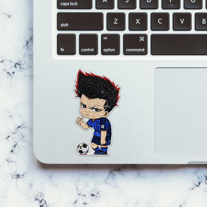 Chibi Soccer Boy Glitter Sticker - Glitter Stickers | STICK IT UP