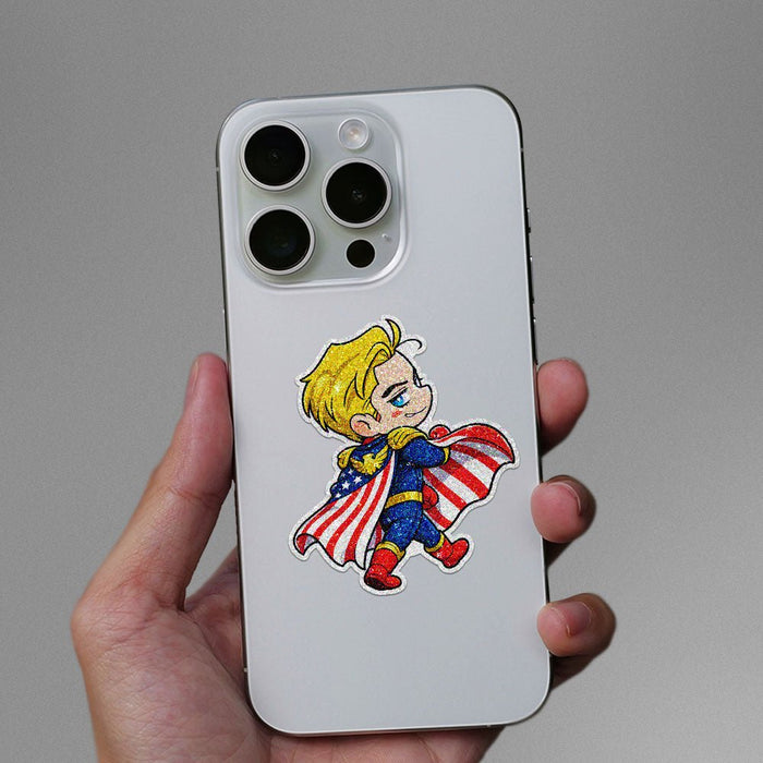 Chibi Star Hero Glitter Sticker - Glitter Stickers | STICK IT UP