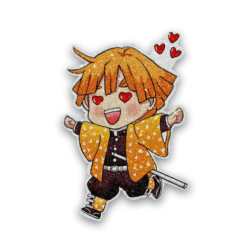 Chibi Zenitsu Glitter Sticker - Glitter Stickers | STICK IT UP
