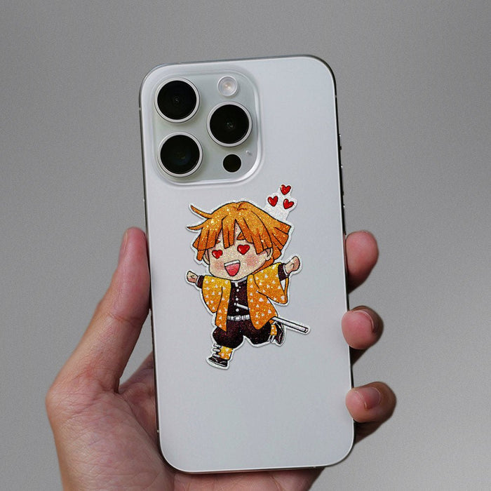 Chibi Zenitsu Glitter Sticker - Glitter Stickers | STICK IT UP