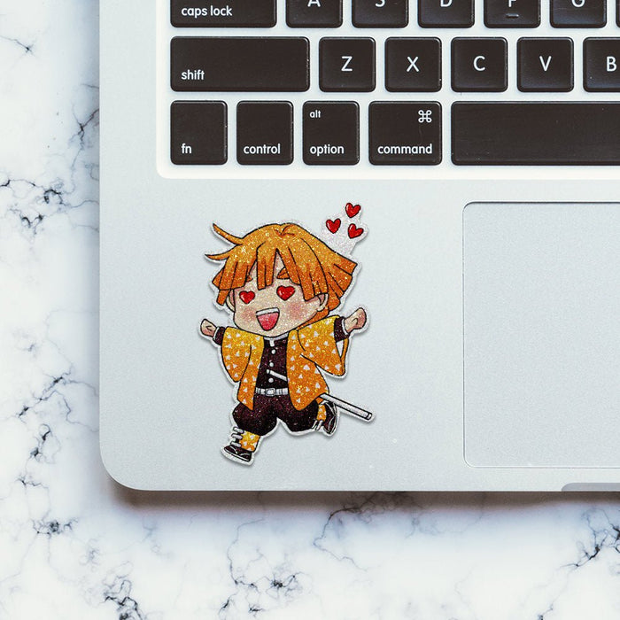 Chibi Zenitsu Glitter Sticker - Glitter Stickers | STICK IT UP