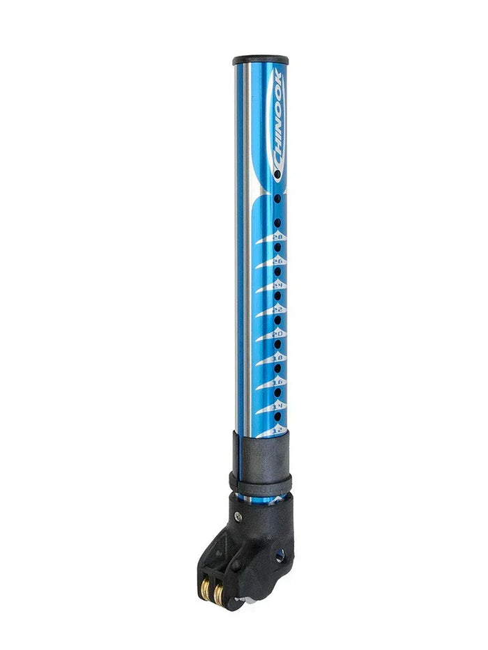 Chinook blue wing foil mast with black base and adjustment holes
