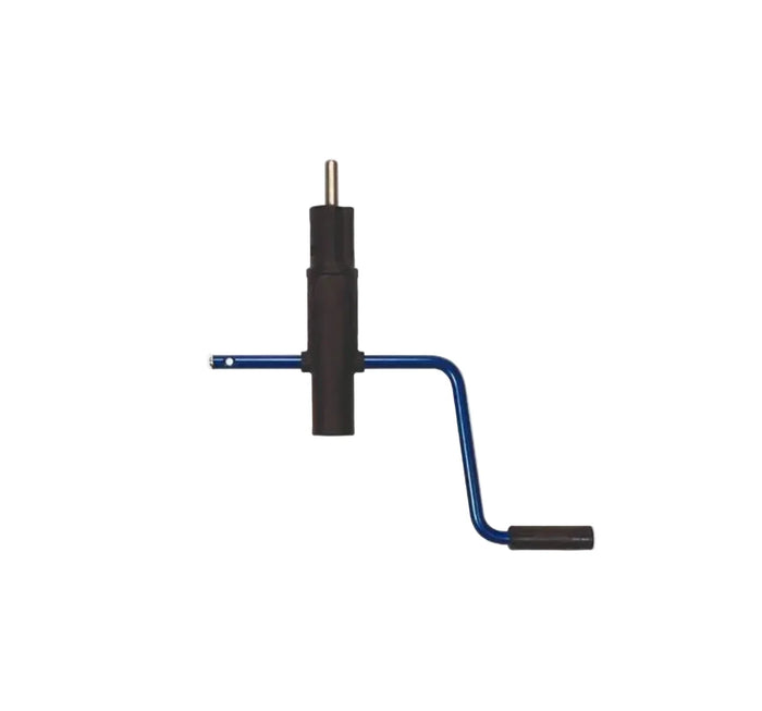Blue and black paddleboard pump handle for watersports gear
