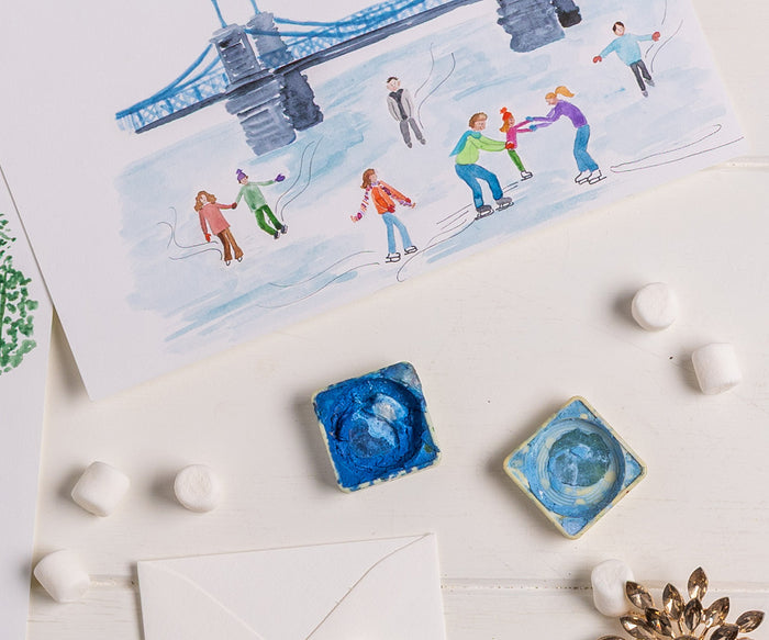 City Skaters Card original artwork