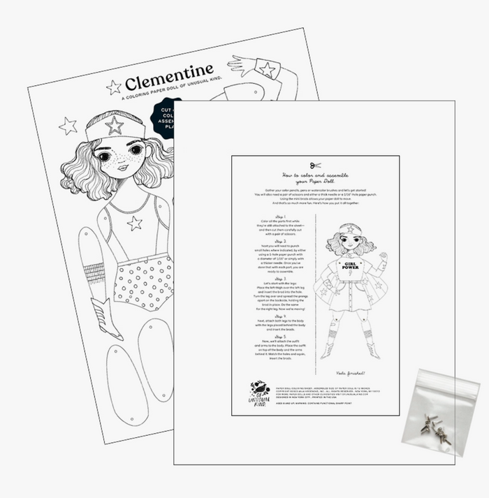 Clementine Paper Doll Coloring Sheet