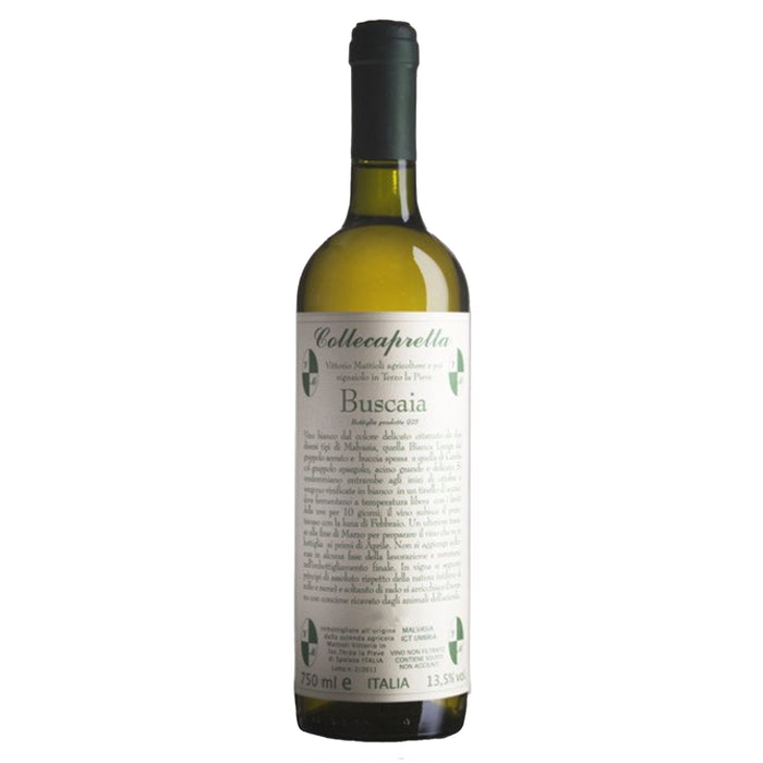 Collecapretta Buscaia 2024 white wine bottle, green glass and label