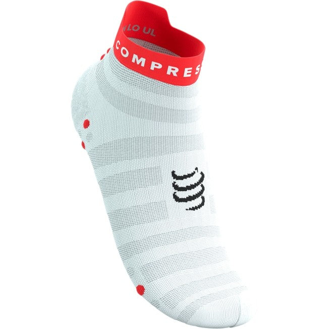 COMPRESSPORT PRO RACING SOCKS V4.0 ULTRALIGHT RUN LOW FLUO RED BLACK