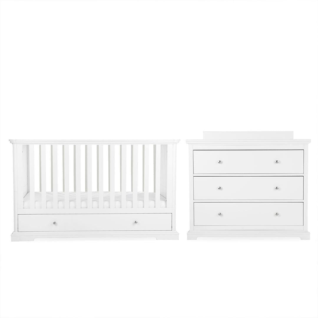 CuddleCo Beaumont 2pc Set - Low Cot Bed - White