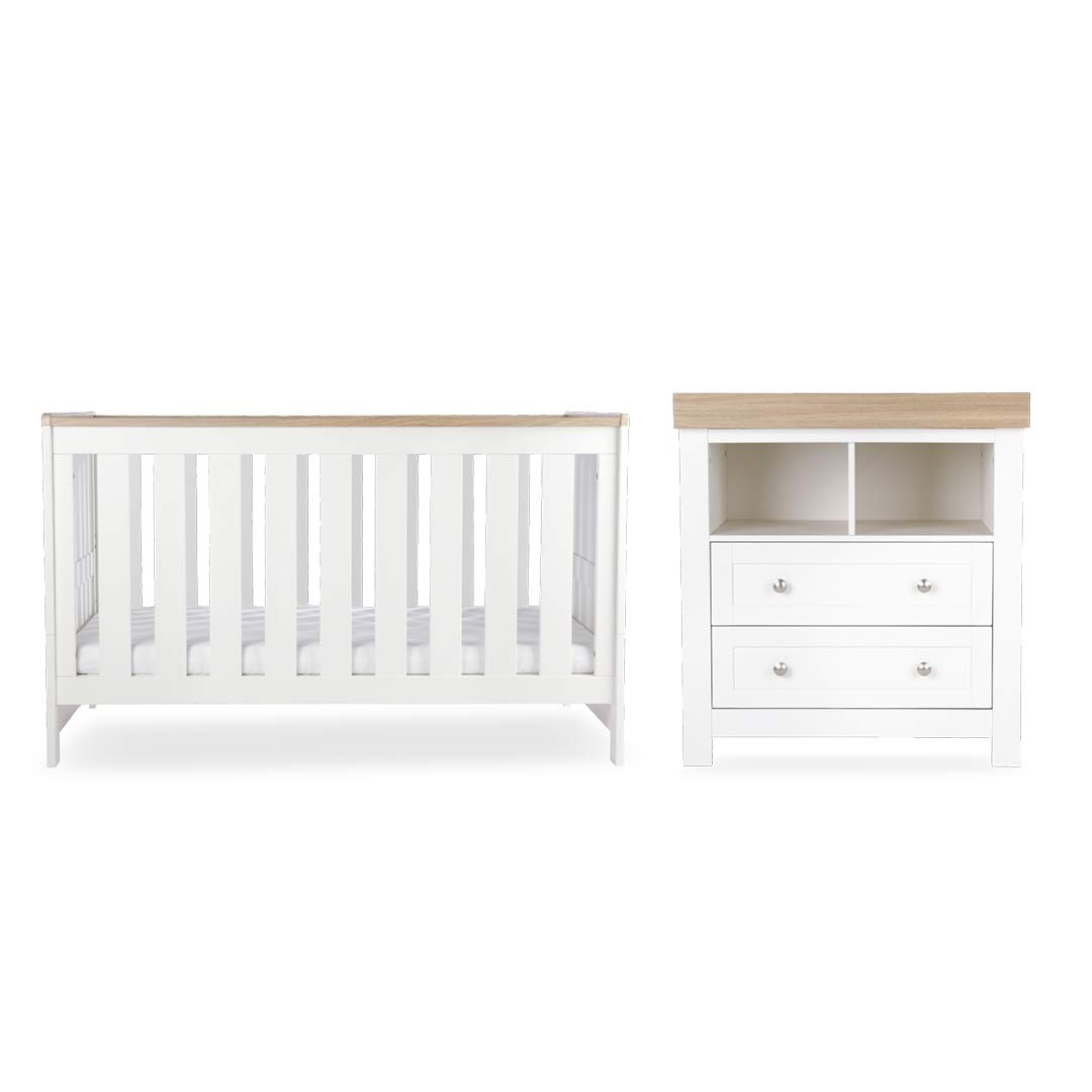 CuddleCo Burford 2pc Set - White/Oak