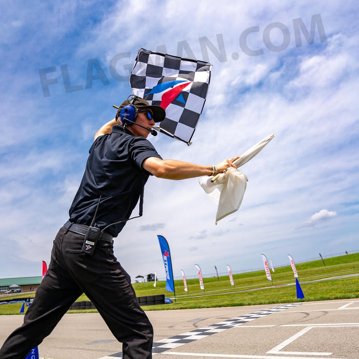 Racing checkered flag single reverse print