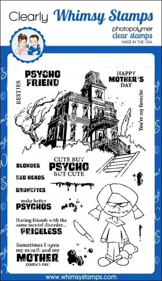 Cute But Psycho Clear Stamps - Whimsy Stamps