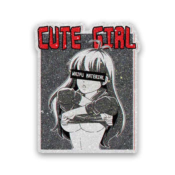 Cute Girl 0.4 Glitter Sticker - Glitter Stickers | STICK IT UP