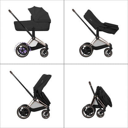 CYBEX e-PRIAM Pushchair & Fold Cot - Comfort - Sepia Black/Black