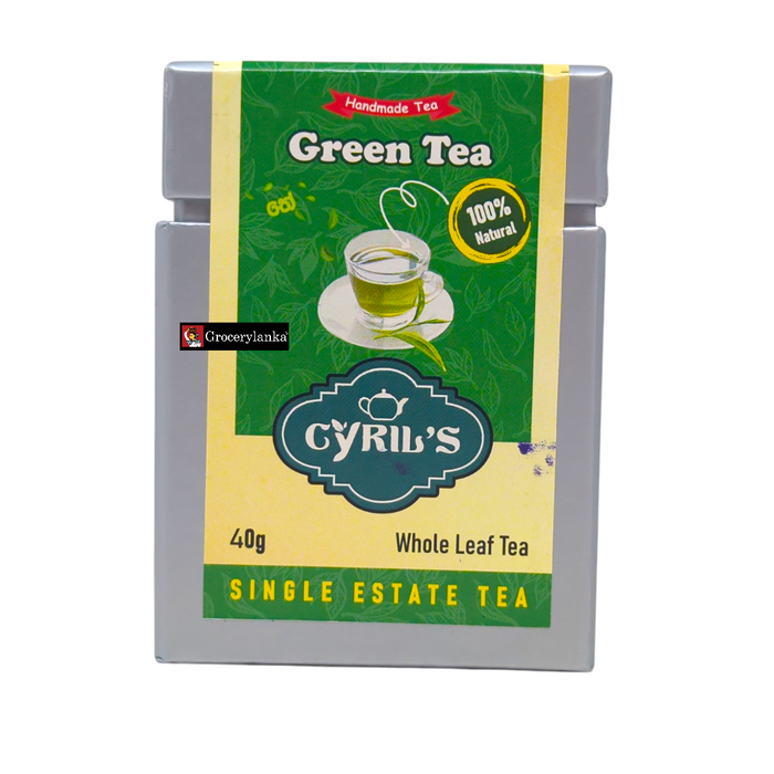 Cyril's Ceylon Handmade Whole Green Tea Leaf 40g - Southern Region Sigle Estate Tea