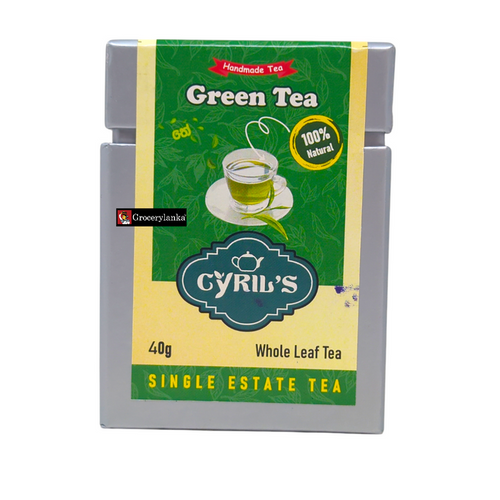 Cyril's Ceylon Handmade Whole Green Tea Leaf 40g - Southern Region Sigle Estate Tea