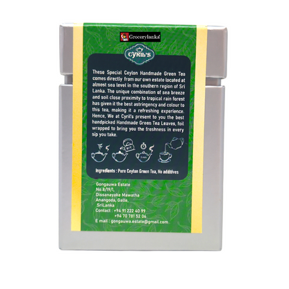 Cyril's Ceylon Handmade Whole Green Tea Leaf 40g - Southern Region Sigle Estate Tea