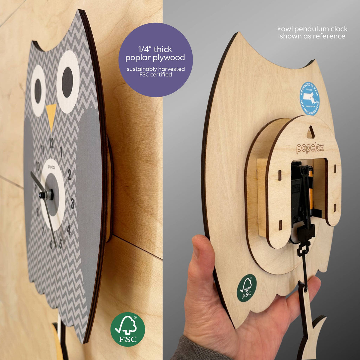 Cleo Chicken Pendulum Clock - Wood