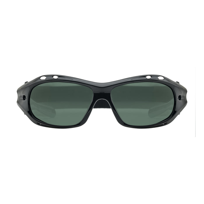 Black Oakley sunglasses with green lenses, watersports gear for Whitstable, Kent