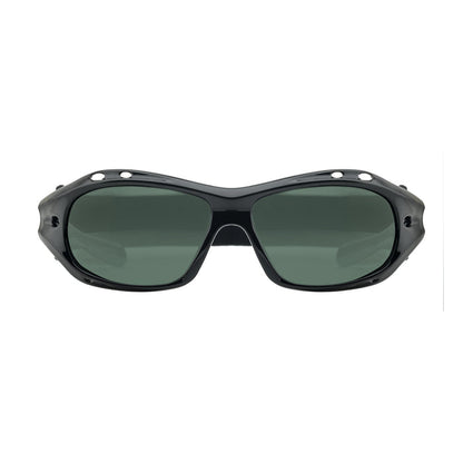 Black Oakley sunglasses with green lenses, watersports gear for Whitstable, Kent
