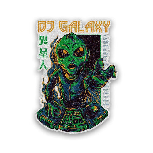 Dj Galaxy Glitter Sticker - Glitter Stickers | STICK IT UP