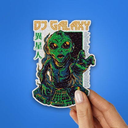 Dj Galaxy Glitter Sticker - Glitter Stickers | STICK IT UP