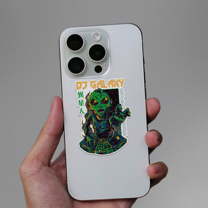 Dj Galaxy Glitter Sticker - Glitter Stickers | STICK IT UP