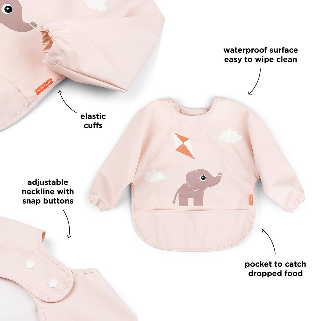 Done by Deer Sleeved Pocket Bib - Powder