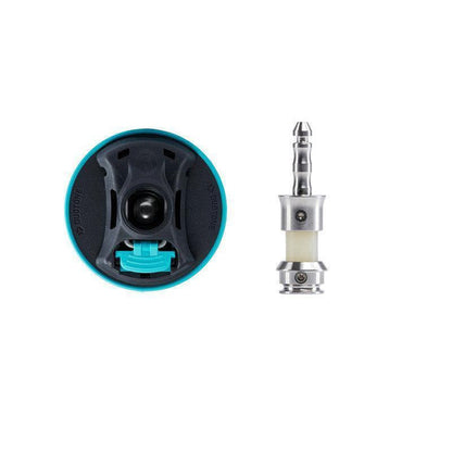 Duotone kiteboarding parts: blue and black base with silver connector, watersports gear