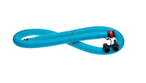 Duotone North Kitesurfing pump hose with attachments, blue corrugated hose