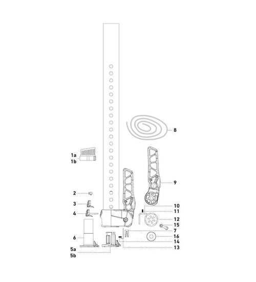 Duotone Ratchet Lever F XT 2.0 for XT Extension Boardworx technical parts diagram