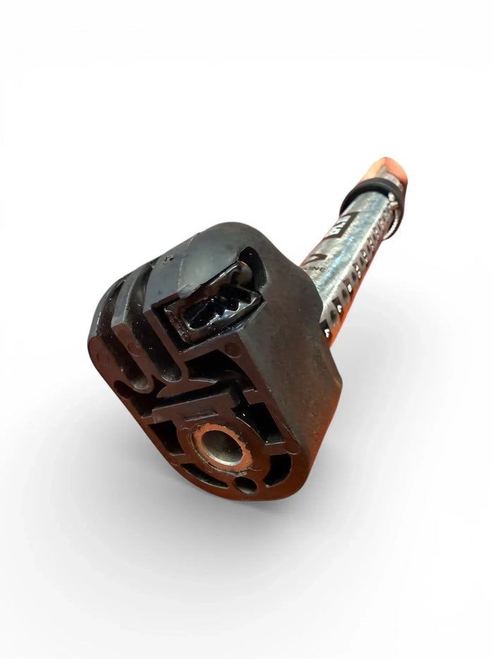 Wing foil mast connector with orange and metallic finish, ideal for watersports gear