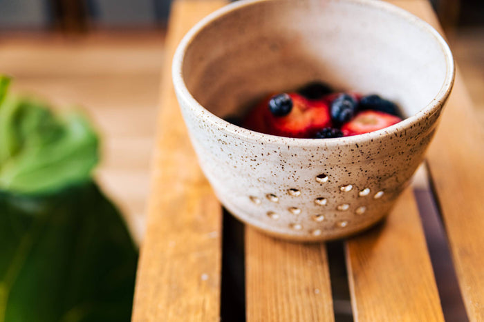 East Wheeling Clayworks Harvest Bowl: White Speckled