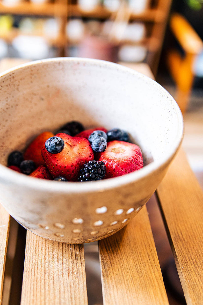 East Wheeling Clayworks Harvest Bowl: White Speckled