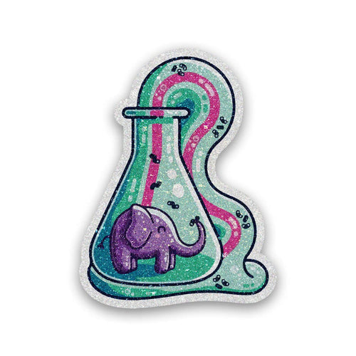 Elephant Toothpaste Glitter Sticker - Glitter Stickers | STICK IT UP
